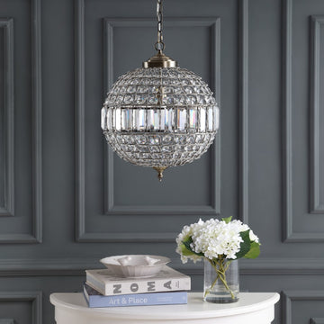 Georgina Crystal/Metal LED Pendant - JONATHAN Y